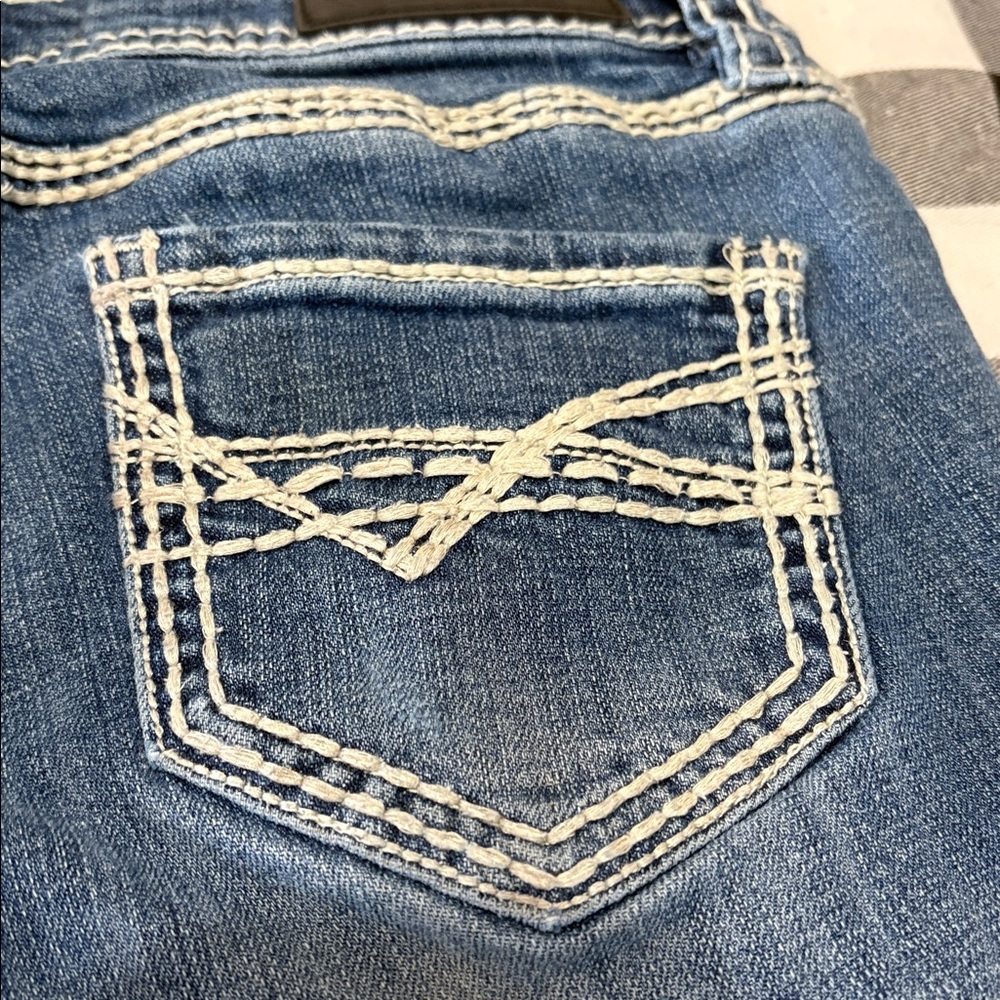 Rock & Roll Denim Mid Rise Trouser Cowgirl Bootcut Flare Jeans 28 x 32 Stretch - Picture 8 of 11